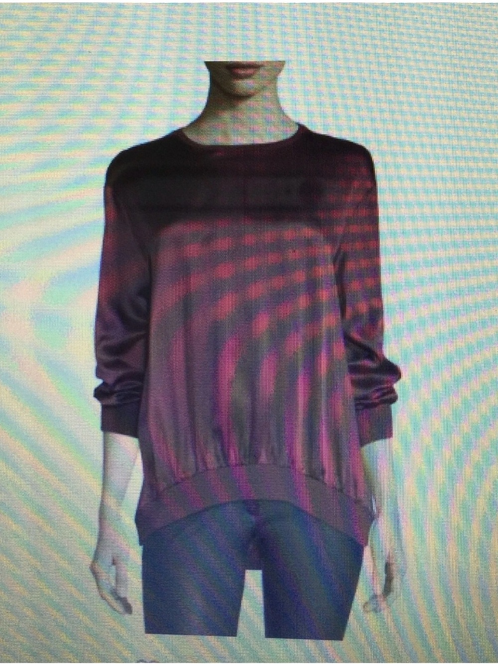 Escada Maroon/Purple Satin Long-Sleeve Blouse Tunic Satin L